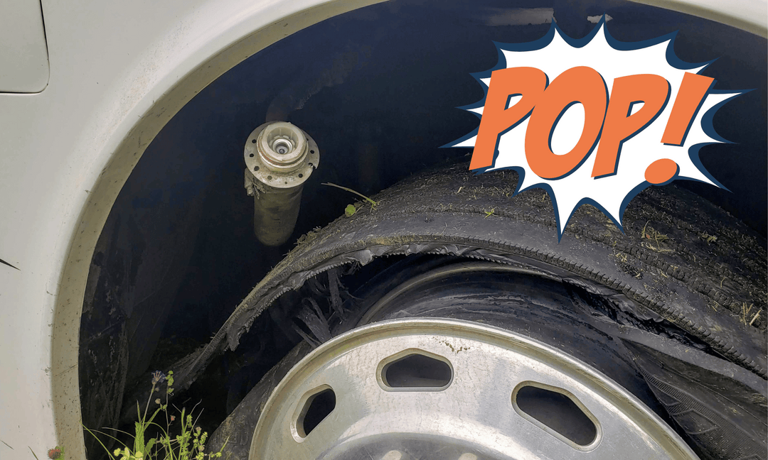 RV Steer Tire Blowout