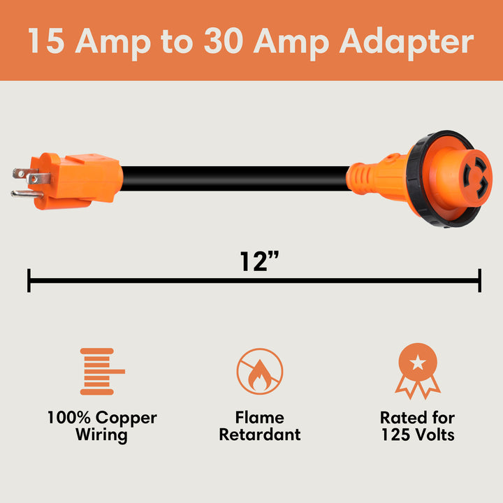 TechnoRV 110-Volt to 30-Amp RV Adapter – Locking
