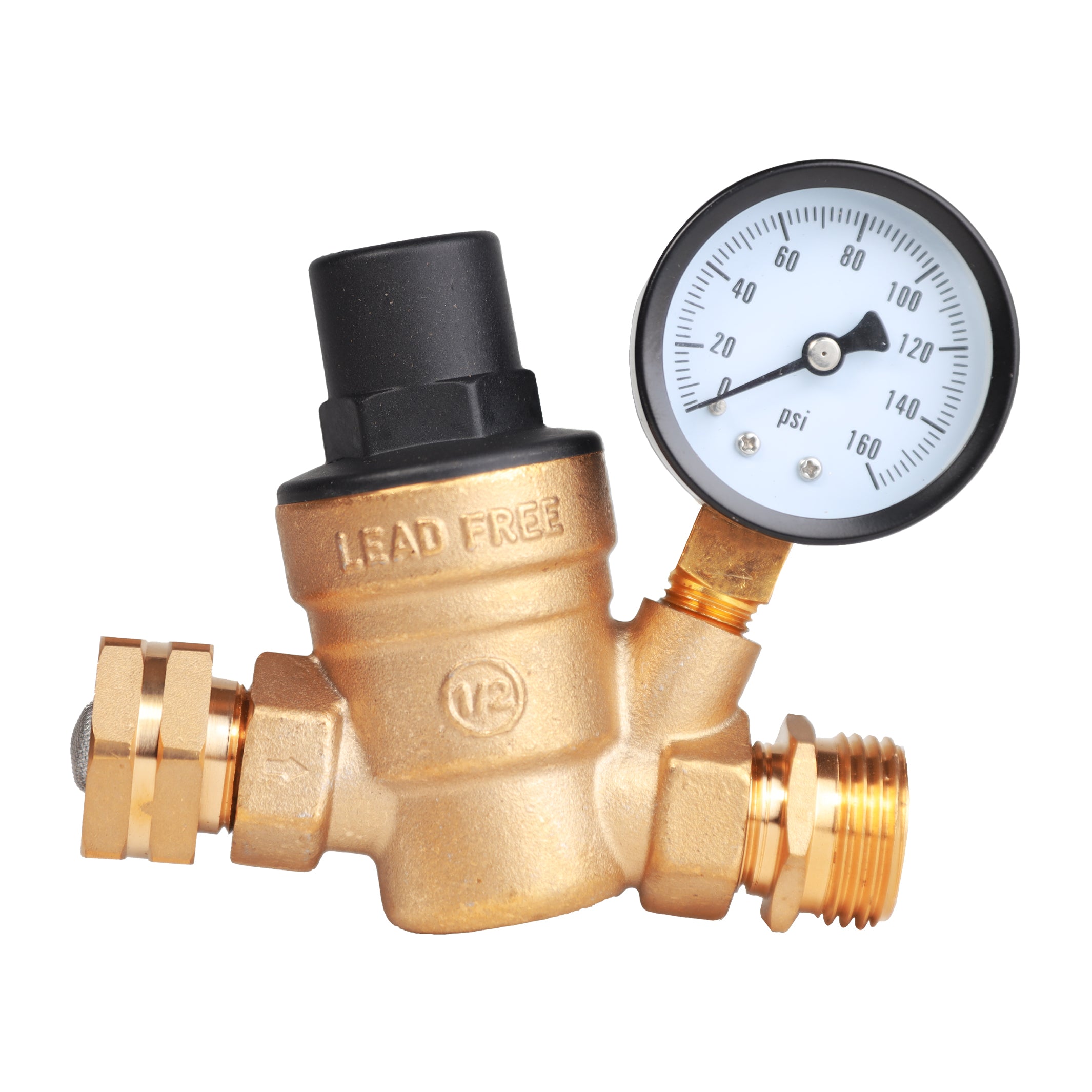 Adjustable Water Pressure Regulator DN15/20/25 Water Pressure Reducing Valve Brass Pressure Regulator With Gauge Meter FY-AG
