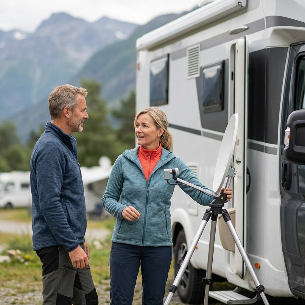 Illustration for Best Portable RV Satellite Systems for Full-Time Travelers in 2024