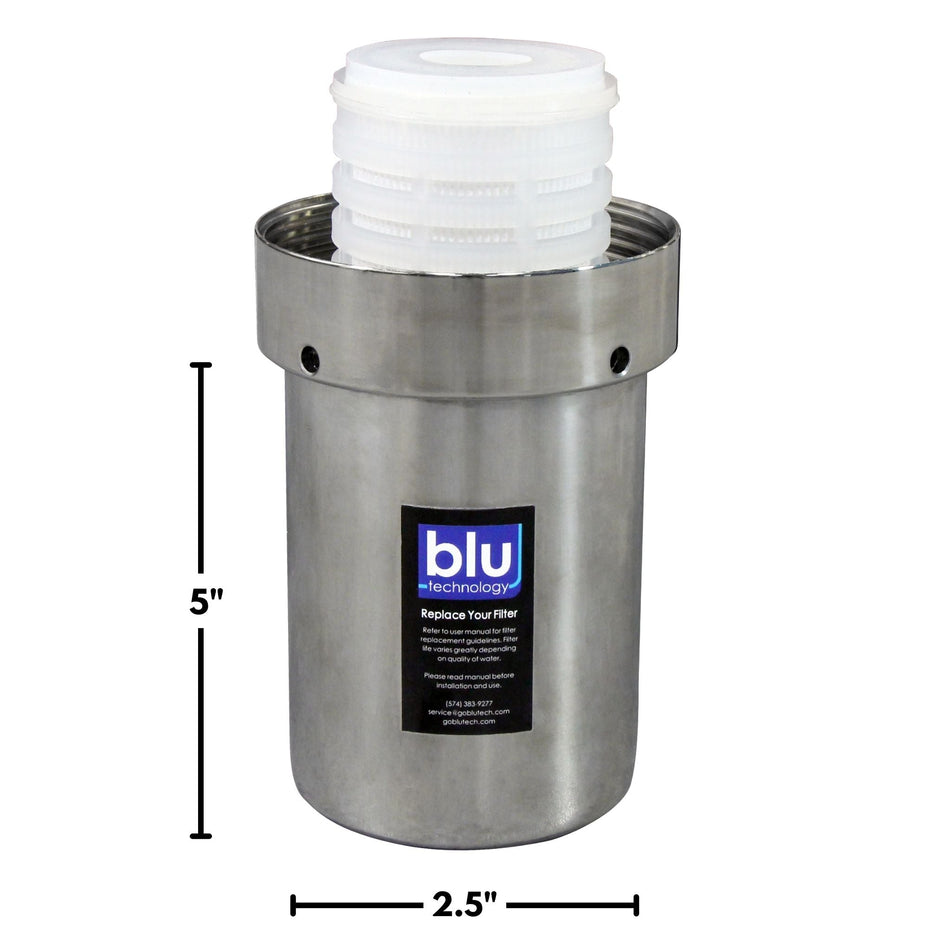 GoBluTech 3 Stage Water Filter Recharge Pack (5 x 2.5 inch) (Only Compatible with all Blu Technology Products)