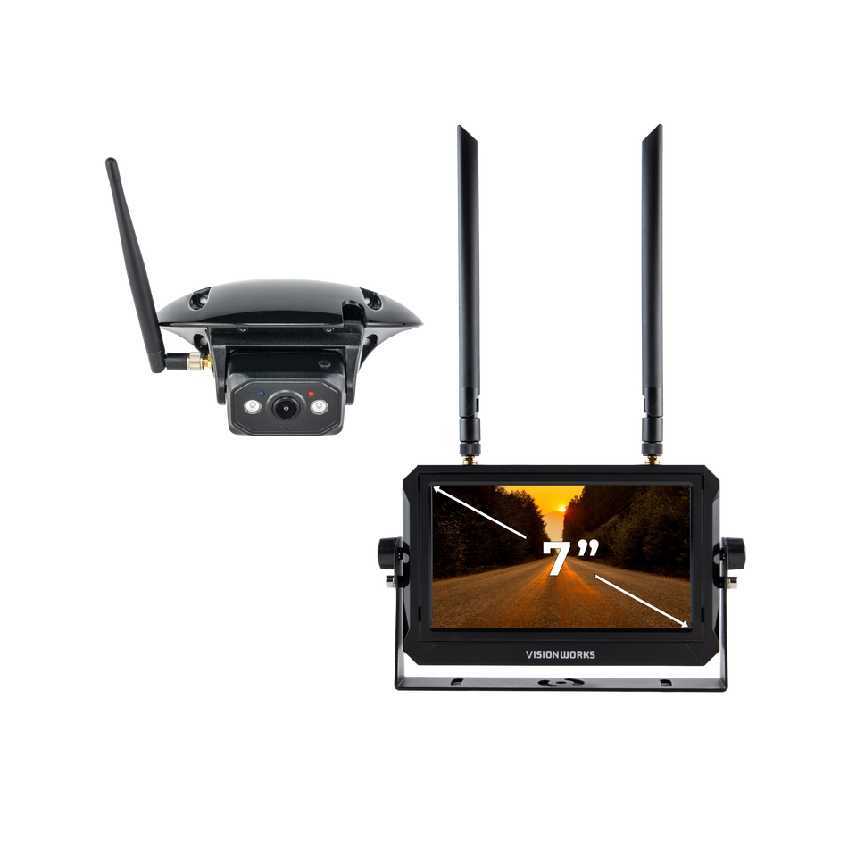 VisionWorks Gen 2 HD Wireless RV Camera System - 7-inch monitor and camera