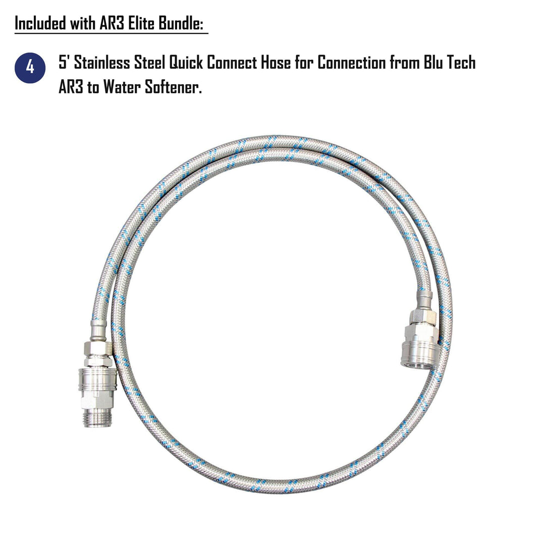 GoBluTech AR3 ELITE Bundle | Fully Equipped 3-Stage Filtration System, Water Softener, (3) Stainless Steel Quick Connect Hoses and Filters Installed