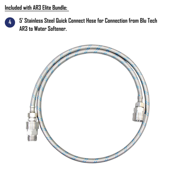 GoBluTech AR3 ELITE Bundle | Fully Equipped 3-Stage Filtration System, Water Softener, (3) Stainless Steel Quick Connect Hoses and Filters Installed