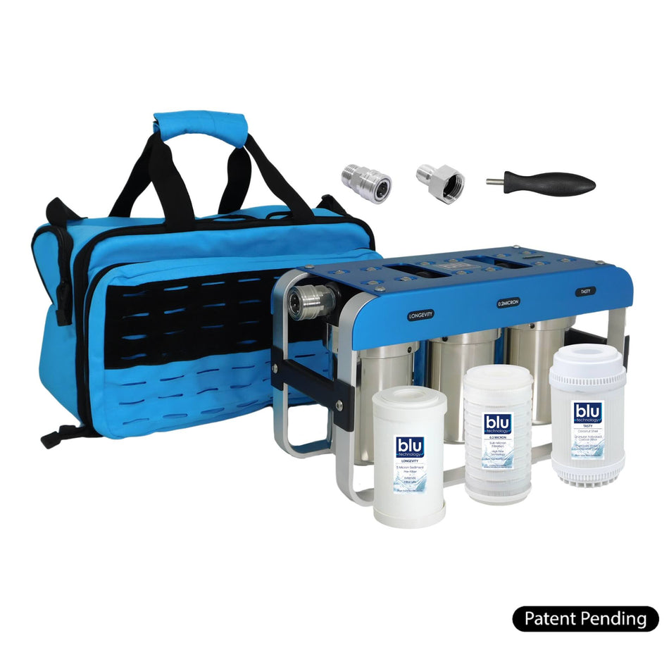 GoBluTech AR3 - Adventure Series  - 0.2 Micron 3-Stage RV Water Filter System