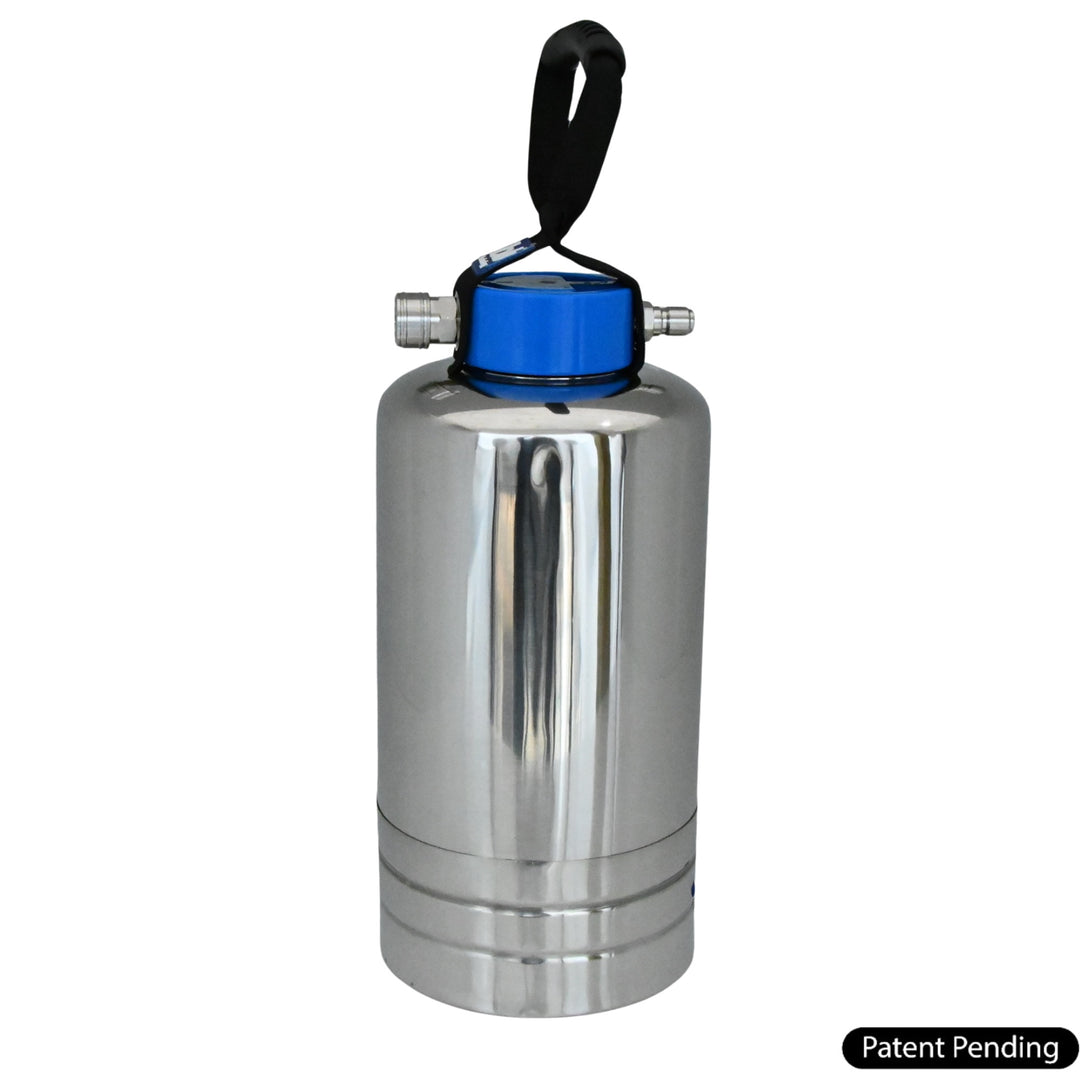GoBluTech ELITE Portable Water Softener | Stainless Steel Housing, 10,000 Grain Resin, Stainless Steel Garden Hose Quick Connects