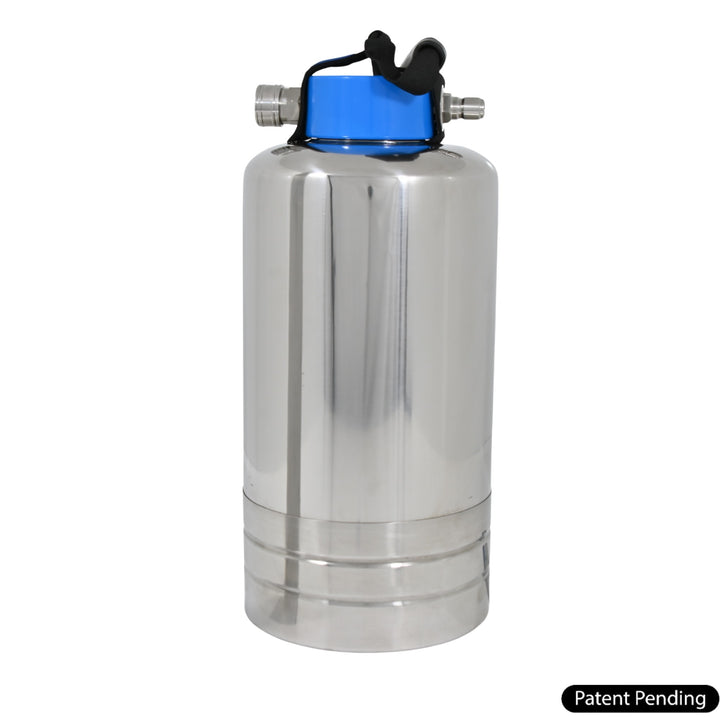 GoBluTech ELITE Portable Water Softener | Stainless Steel Housing, 10,000 Grain Resin, Stainless Steel Garden Hose Quick Connects