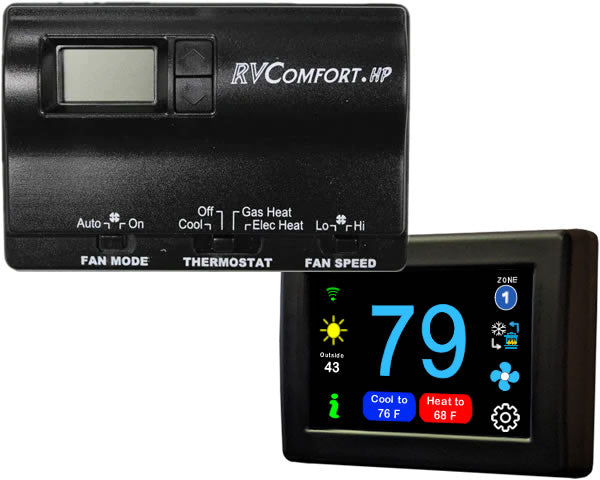 Micro-Air EasyTouch Digital RV Thermostat Replacement For Coleman RV Comfort 2 Button Replacement - no ZC - 12VDC only - WiFi and Bluetooth Enabled