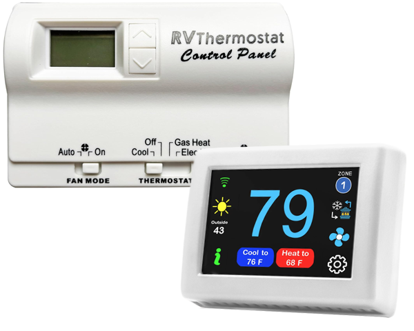 Micro-Air EasyTouch Digital RV Thermostat Replacement For Coleman RV Comfort 2 Button Replacement - no ZC - 12VDC only - WiFi and Bluetooth Enabled