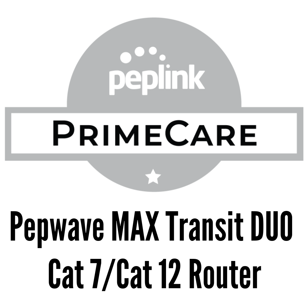 Pepwave Max Transit Pro Duo Cat 7-Cat 12 LTE Router - PrimeCare Subscription