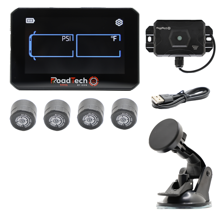 RoadTech TPMS Kit 4-12 Cap Sensors – Tire Pressure Monitoring System for RVs, Trailers & Tow Vehicles