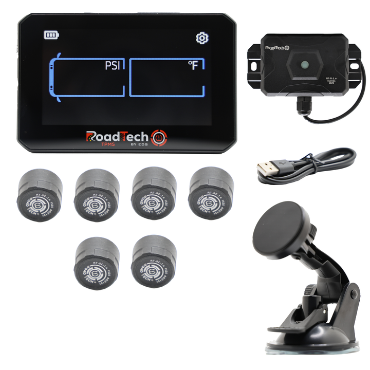 RoadTech TPMS Kit 4-12 Cap Sensors – Tire Pressure Monitoring System for RVs, Trailers & Tow Vehicles