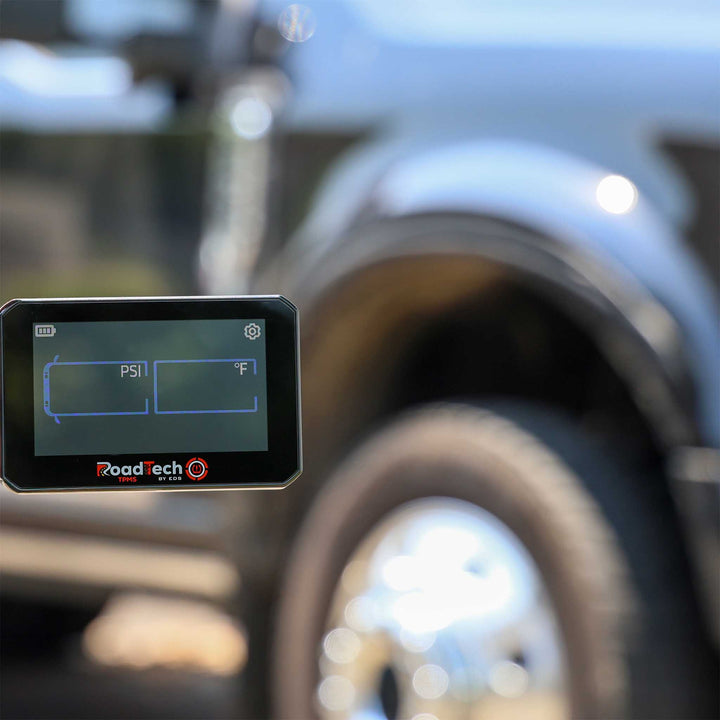RoadTech TPMS Kit 4-12 Flow Through Sensors – Tire Pressure Monitoring System for RVs, Trailers & Tow Vehicles