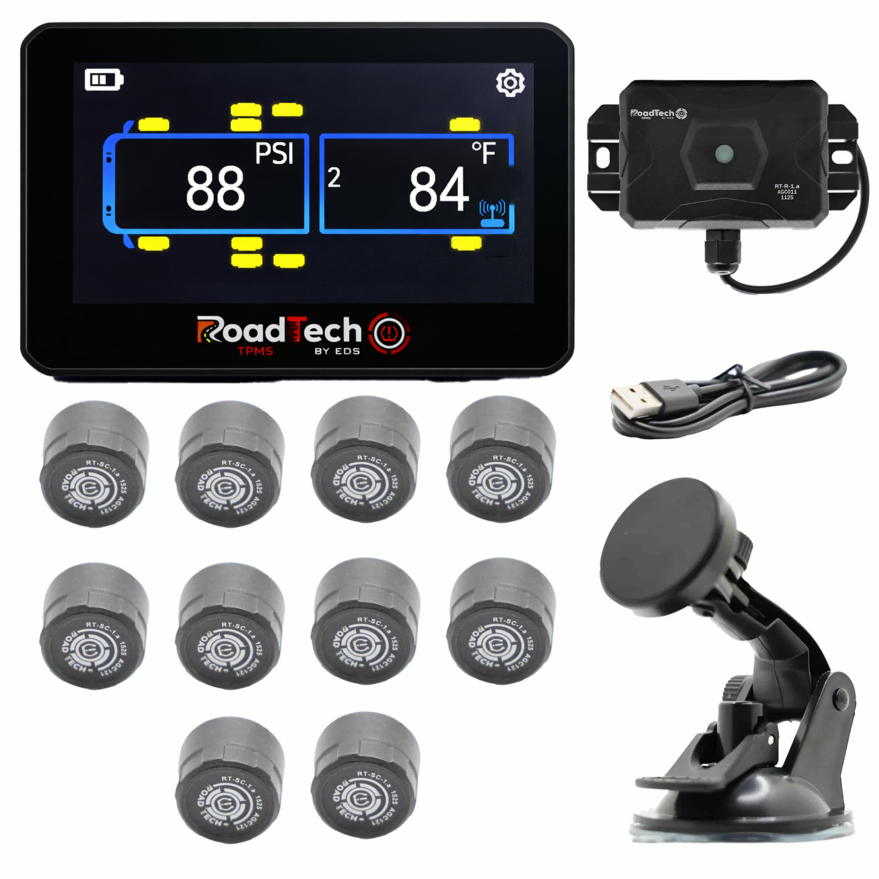 Tech Tpms RoadTech TPMS Kit 4-12 Cap Sensors – Tire Pressure Monitoring System f ...