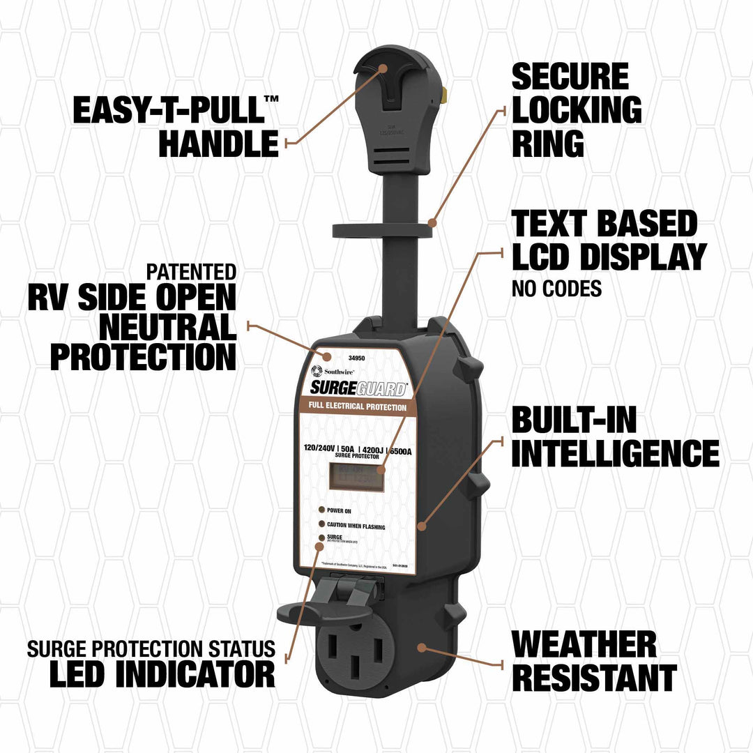Surge Guard 34950 Portable Total Electrical Protection - 50 AMP
