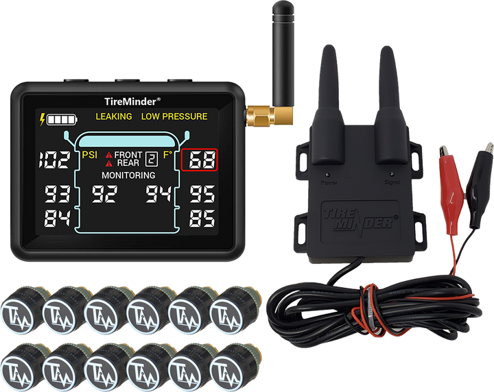 TireMinder i10 RV TPMS with 4, 6, 8, 10, or 12 CAP Sensors