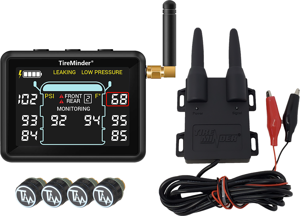 TireMinder i10 RV TPMS with 4, 6, 8, 10, or 12 CAP Sensors