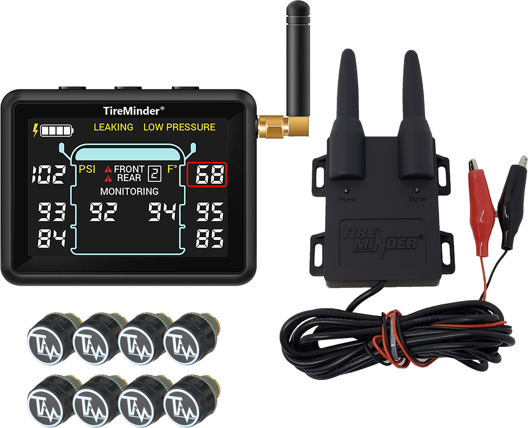 TireMinder i10 RV TPMS with 4, 6, 8, 10, or 12 CAP Sensors