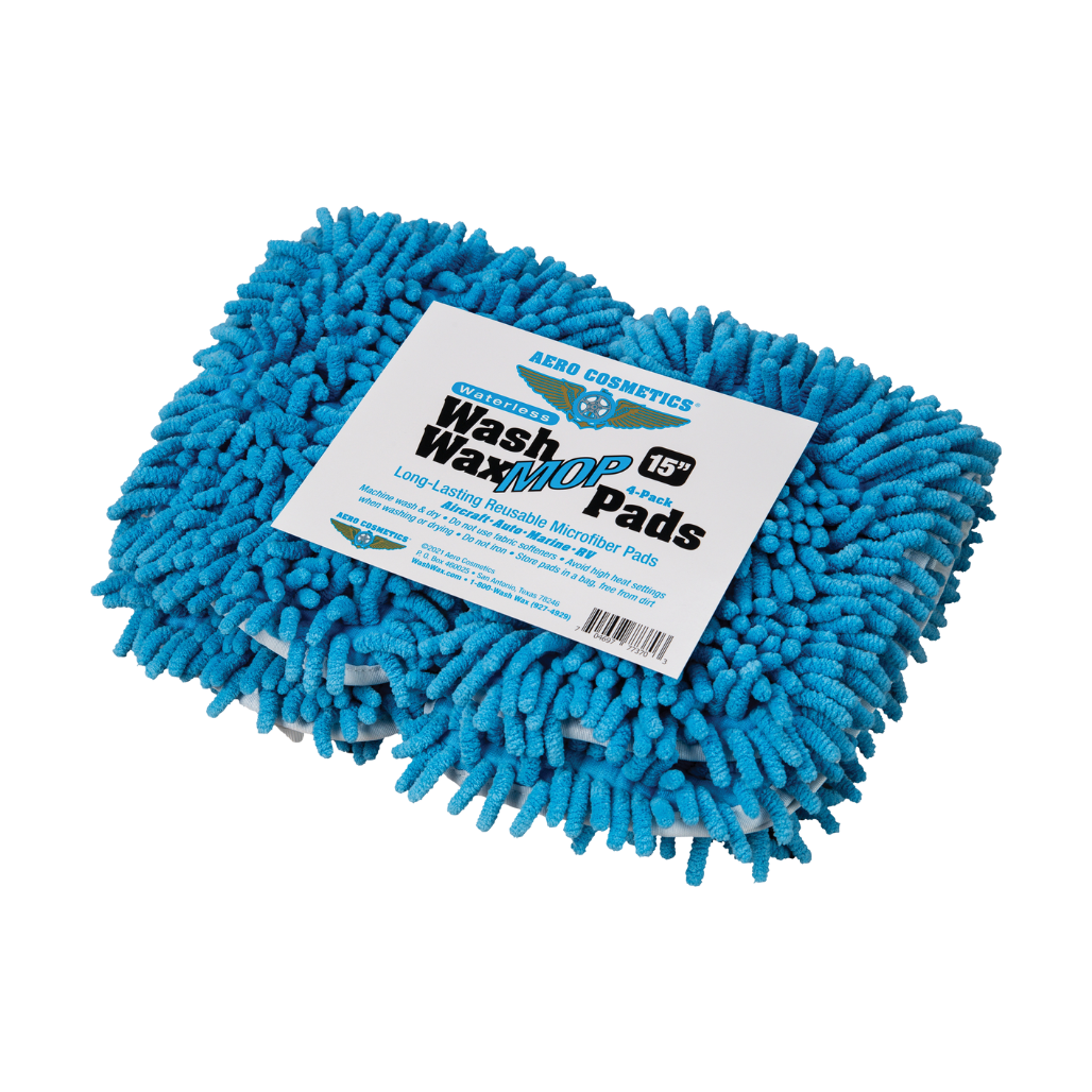 Wash Wax ALL Waterless 15" Mop Pads 4-Pack