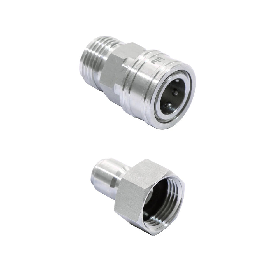 GoBluTech 5' Universal Stainless Steel Hose with Quick Connects and Garden Hose Quick Connect Adapters