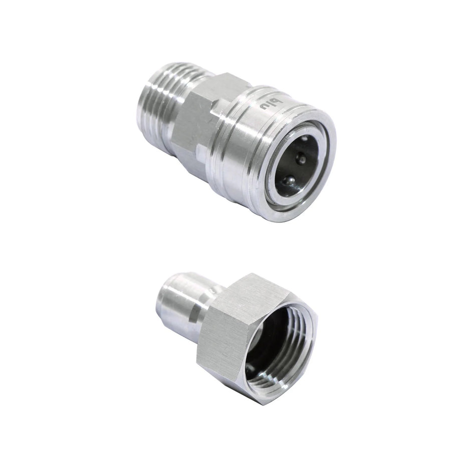 GoBluTech 25' Universal Stainless Steel Hose with Quick Connects and Garden Hose Quick Connect Adapters