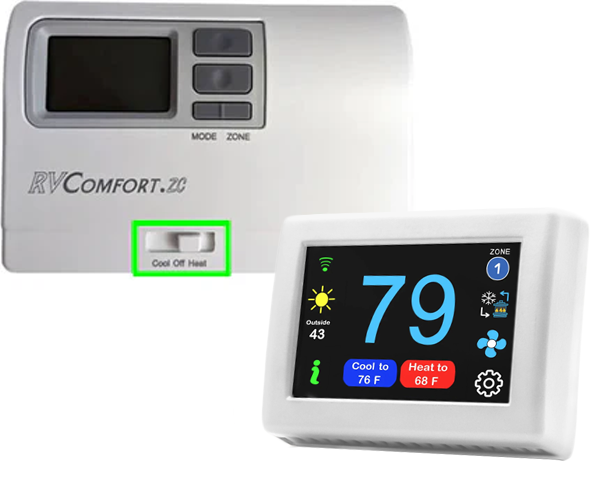Micro-Air EasyTouch Digital RV Thermostat Replacement For Coleman RV Comfort ZC Replacement - WiFi and Bluetooth Enabled
