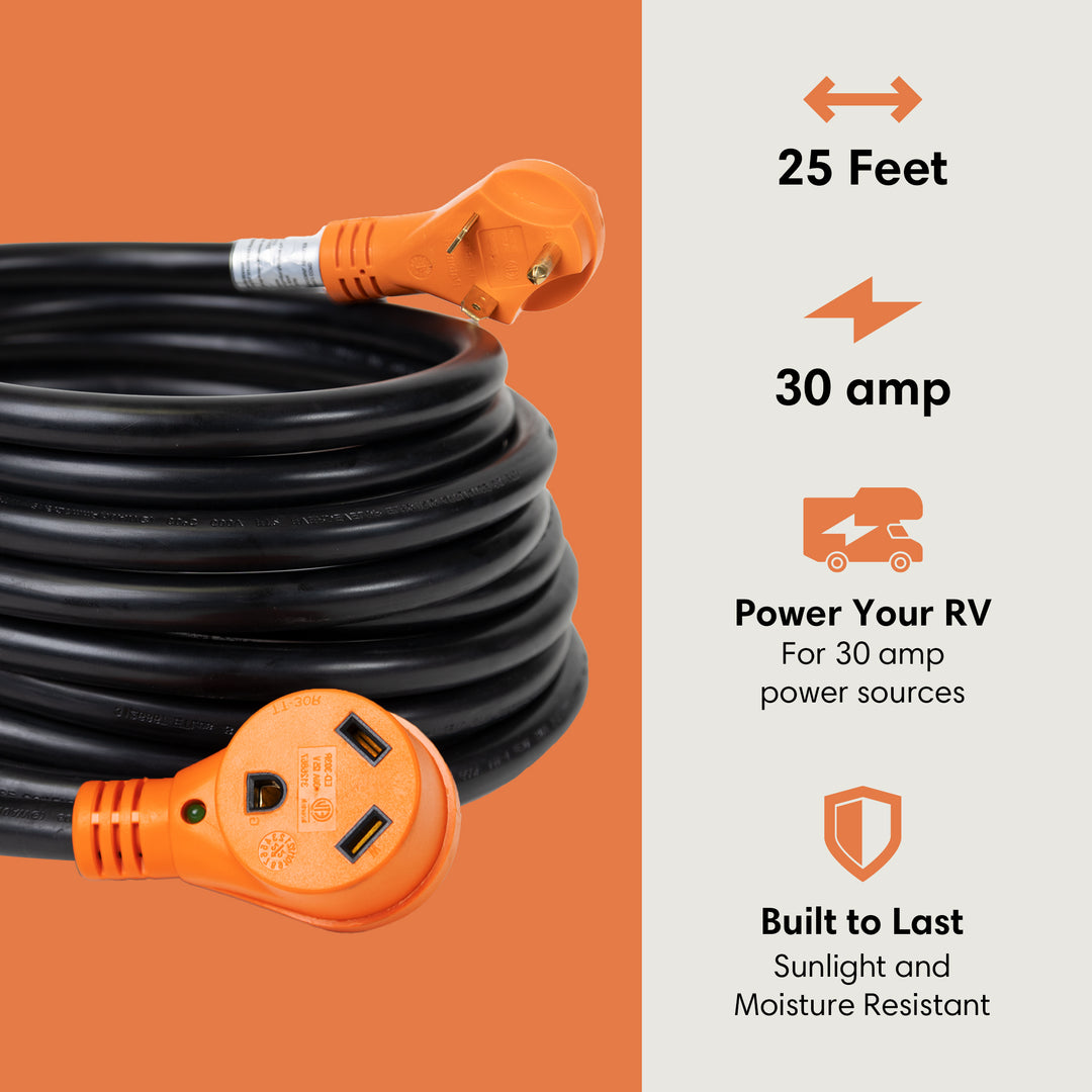 Cable Matters 3 Prong 30 AMP RV Extension Cord 25 Ft - 25 Feet