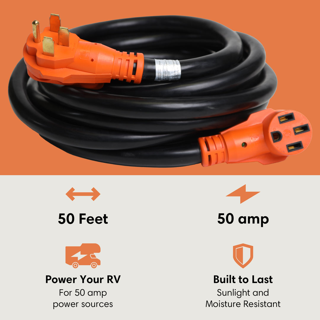 TechnoRV 50-Amp Indoor/Outdoor Extension Cord – 50ft