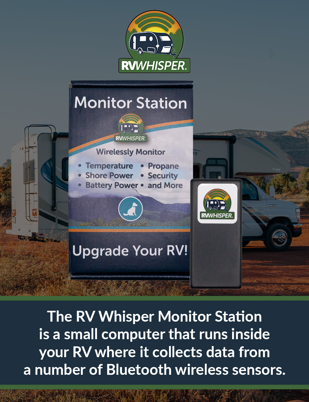 RV Whisper® Monitor Station with 1 Temperature Sensor