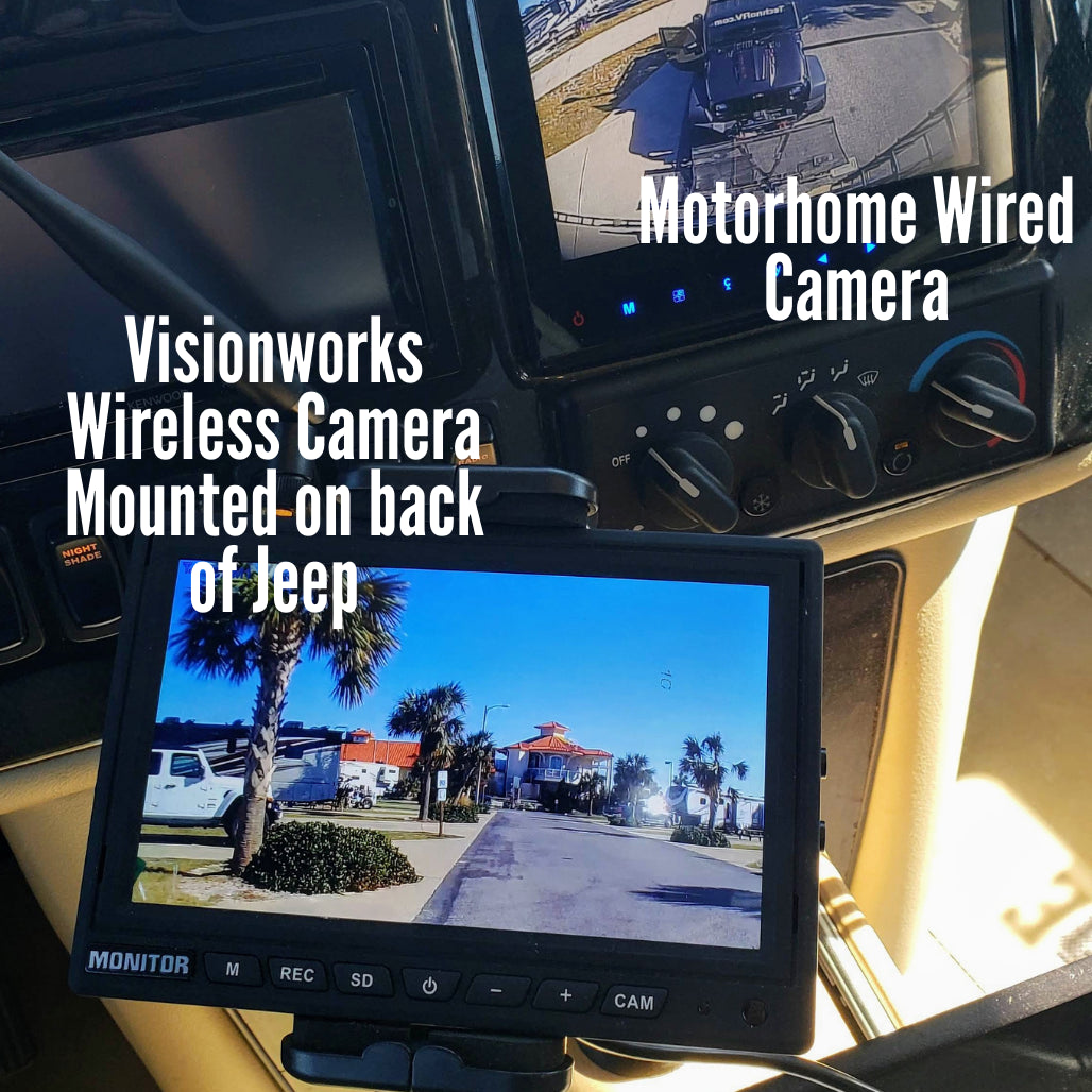 Visionworks - Rear Observation and Backup Camera System with 7 Monitor for RVs & Trailers - Compatible with Furrion and Voyager Mounts – High