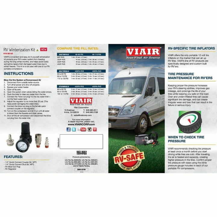 VIAIR Winterization Kit (Compatible with 400 and 450 RVS models ONLY)